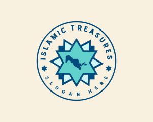 Uzbekistan Islamic Map logo design