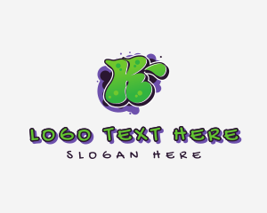 Pop Culture - Doodle Graffiti Letter K logo design
