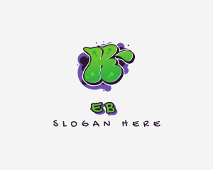 Graffiti Artist - Doodle Graffiti Letter K logo design