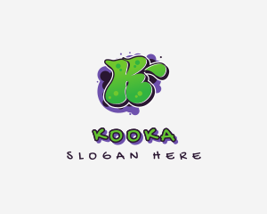 Doodle Graffiti Letter K logo design