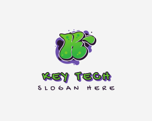 Doodle Graffiti Letter K logo design