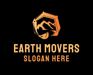 Excavation - Gradient Mountain Excavator logo design