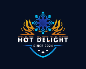 Snowflake Flame Thermal logo design