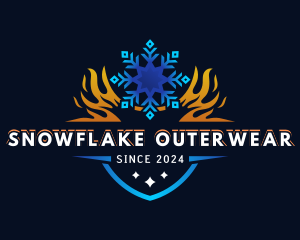 Snowflake Flame Thermal logo design