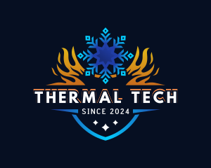 Snowflake Flame Thermal logo design