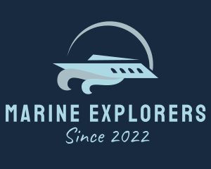 Marine Sail Boat Transport  logo design