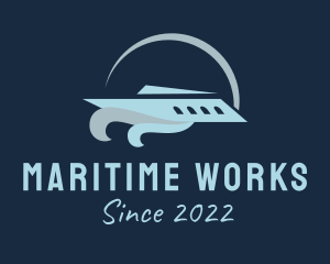 Marine Sail Boat Transport  logo design