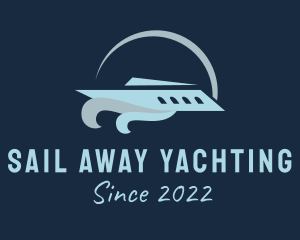 Marine Sail Boat Transport  logo design