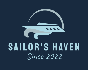 Marine Sail Boat Transport  logo design