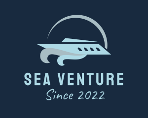 Marine Sail Boat Transport  logo design