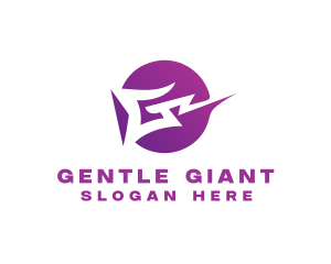 Purple Letter G Flash Circle logo design