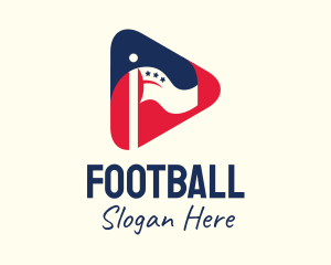 Stream - Patriotic Flag Play Button logo design