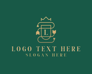 Shield - Elegant Flower Crown logo design