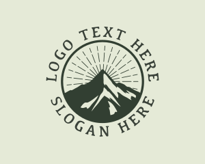 Adventure - Hiking Mountain Peak logo design
