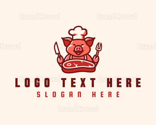 Pig Chef Steak Logo