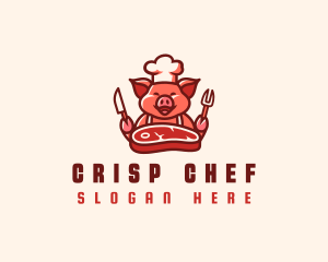 Pig Chef Steak logo design