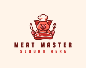 Pig Chef Steak logo design