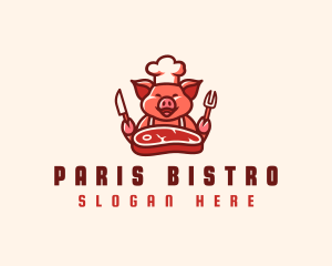 Pig Chef Steak logo design