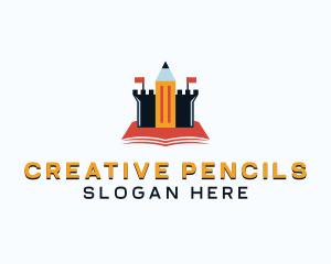 Pencil Castle Kindergarten logo design