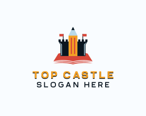 Pencil Castle Kindergarten logo design