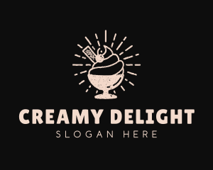 Yogurt - Retro Ice Cream Sundae logo design