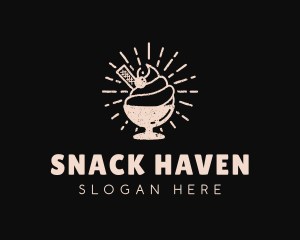 Retro Ice Cream Sundae logo design