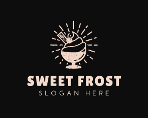 Retro Ice Cream Sundae logo design