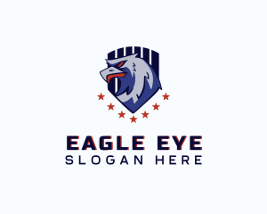 Stars Eagle Shield logo design