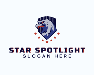 Stars Eagle Shield logo design