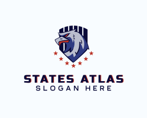 Stars Eagle Shield logo design