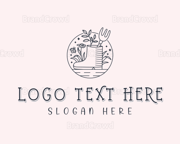 Floral Boot Gardener Logo