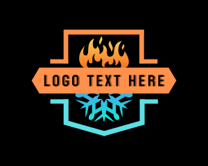 Heat - Ice Fire Season Temperature logo design