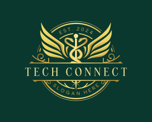 Teleconsultation - Hospital Caduceus Health logo design