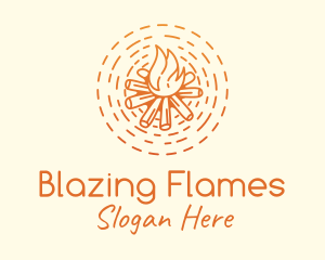 Bonfire - Gradient Orange Bonfire logo design