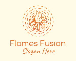 Flames - Gradient Orange Bonfire logo design