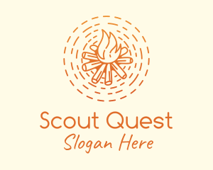 Scouting - Gradient Orange Bonfire logo design