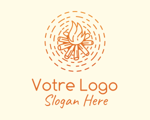 Camping - Gradient Orange Bonfire logo design