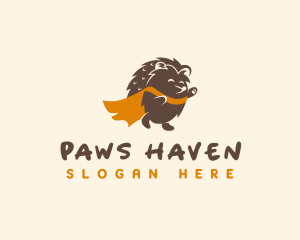 Superhero Pet Hedgehog logo design