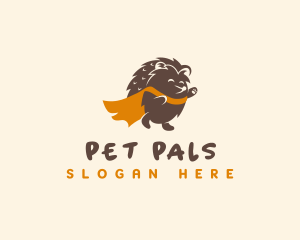 Superhero Pet Hedgehog logo design