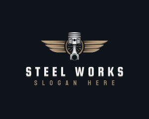 Car Piston Wings logo design