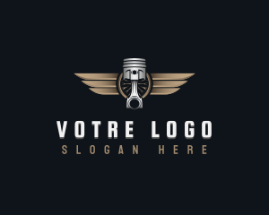Machinery - Car Piston Wings logo design