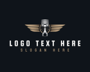 Motor - Car Piston Wings logo design