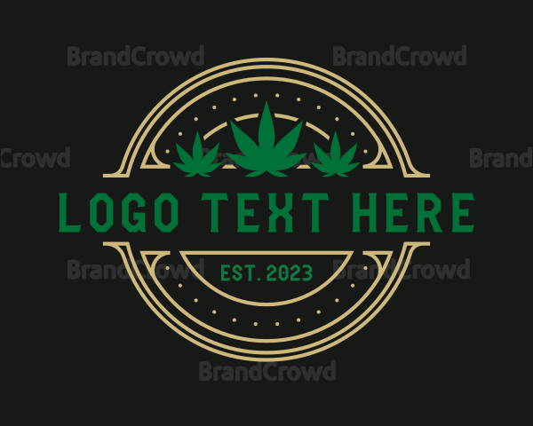 Marijuana Hemp Badge Logo
