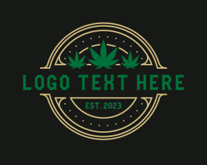 Gold - Marijuana Hemp Badge logo design