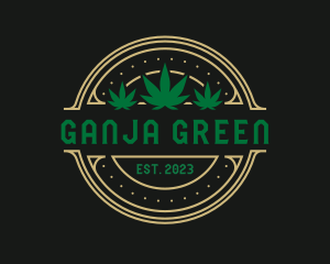 Marijuana Hemp Badge logo design