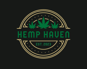 Marijuana Hemp Badge logo design