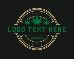 Marijuana Hemp Badge Logo