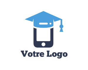 Smartphone - Mobile Graduation Cap logo design