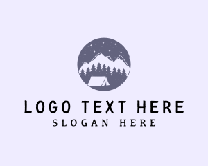 Camper - Rustic Mountain Camping logo design