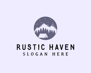 Rustic Mountain Camping logo design